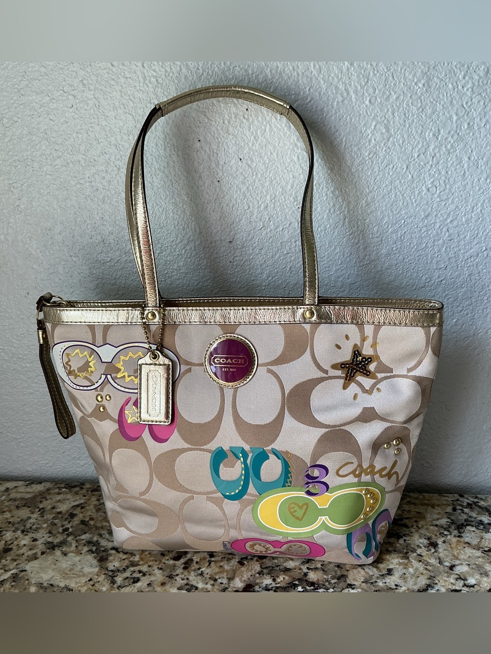 Coach Poppy Signature Appliqué Tote